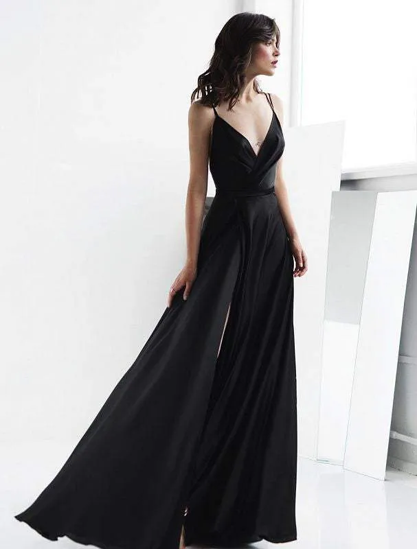 Riesling Black Evening Dress