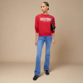 Ruby - Red Embroided Sweat Top