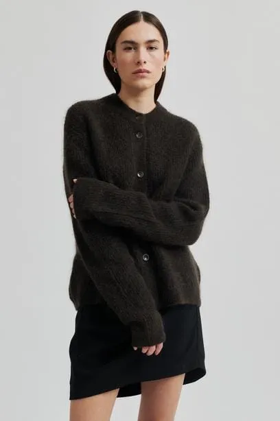 Second Female - Brook Knit Rib Cardigan 57878 - Mulch