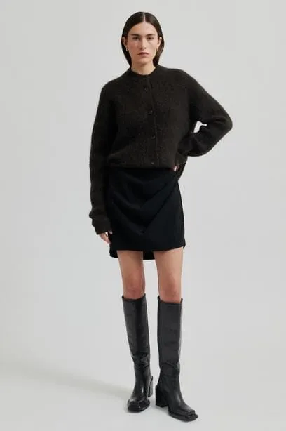 Second Female - Brook Knit Rib Cardigan 57878 - Mulch