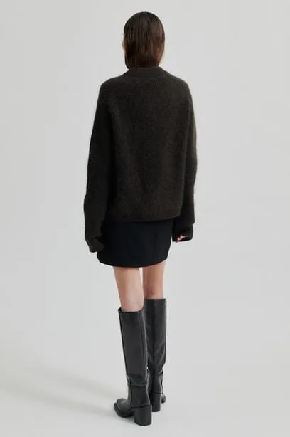 Second Female - Brook Knit Rib Cardigan 57878 - Mulch