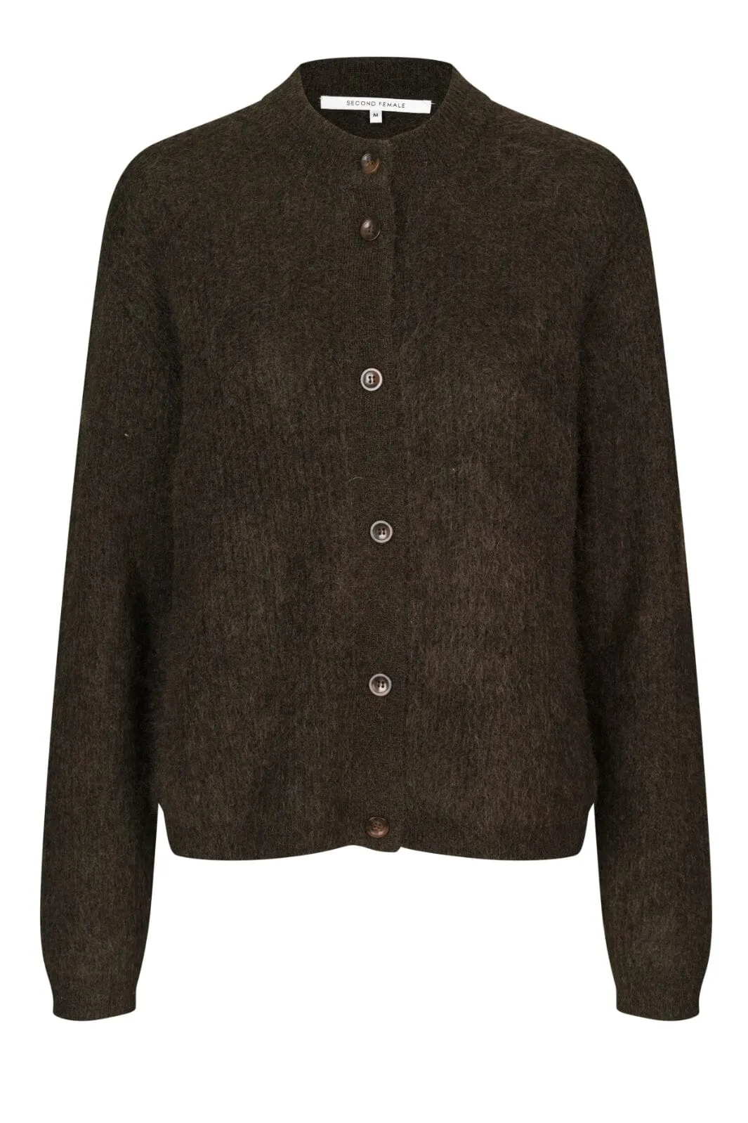 Second Female - Brook Knit Rib Cardigan 57878 - Mulch