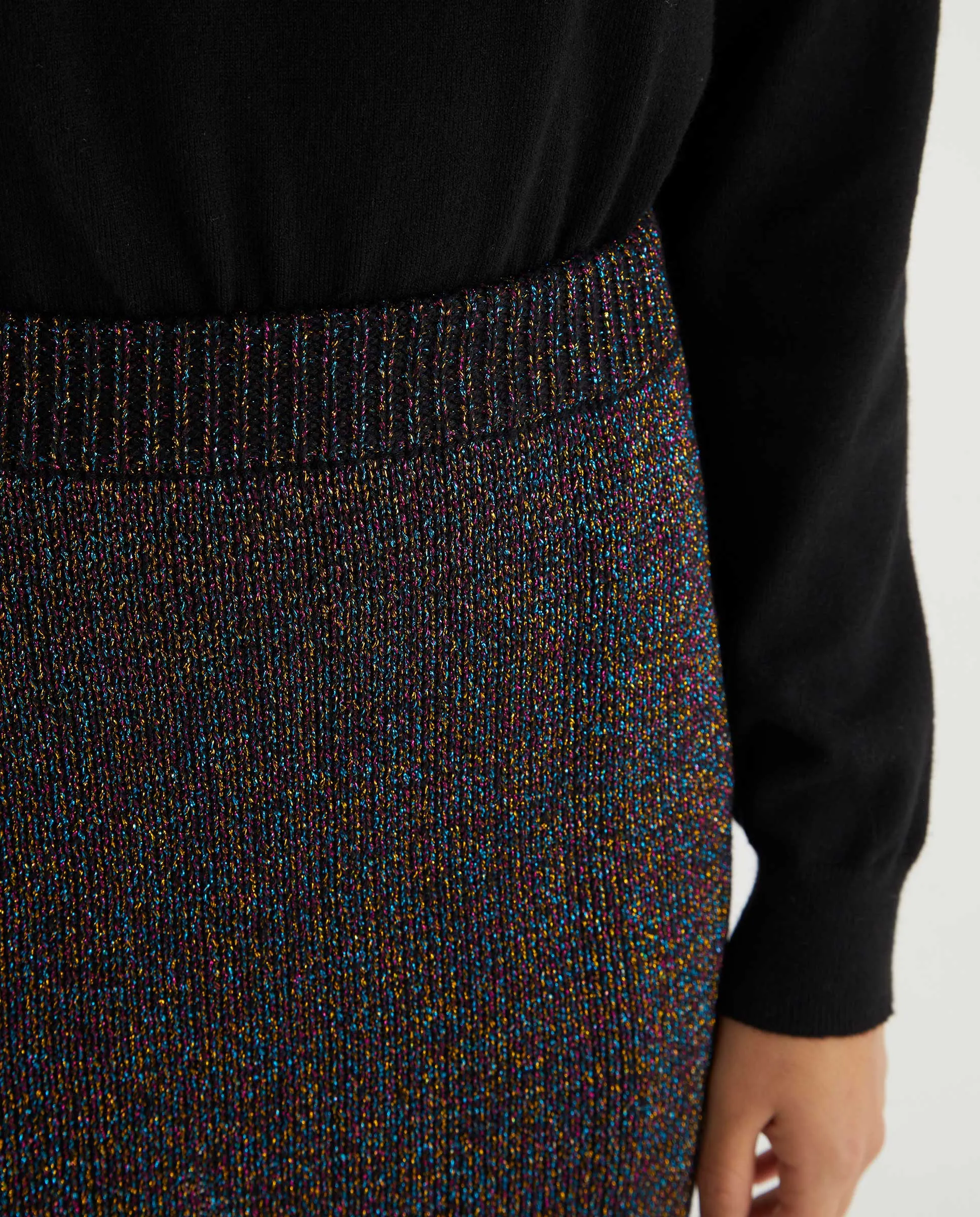 Shiny Knit Mini Skirt
