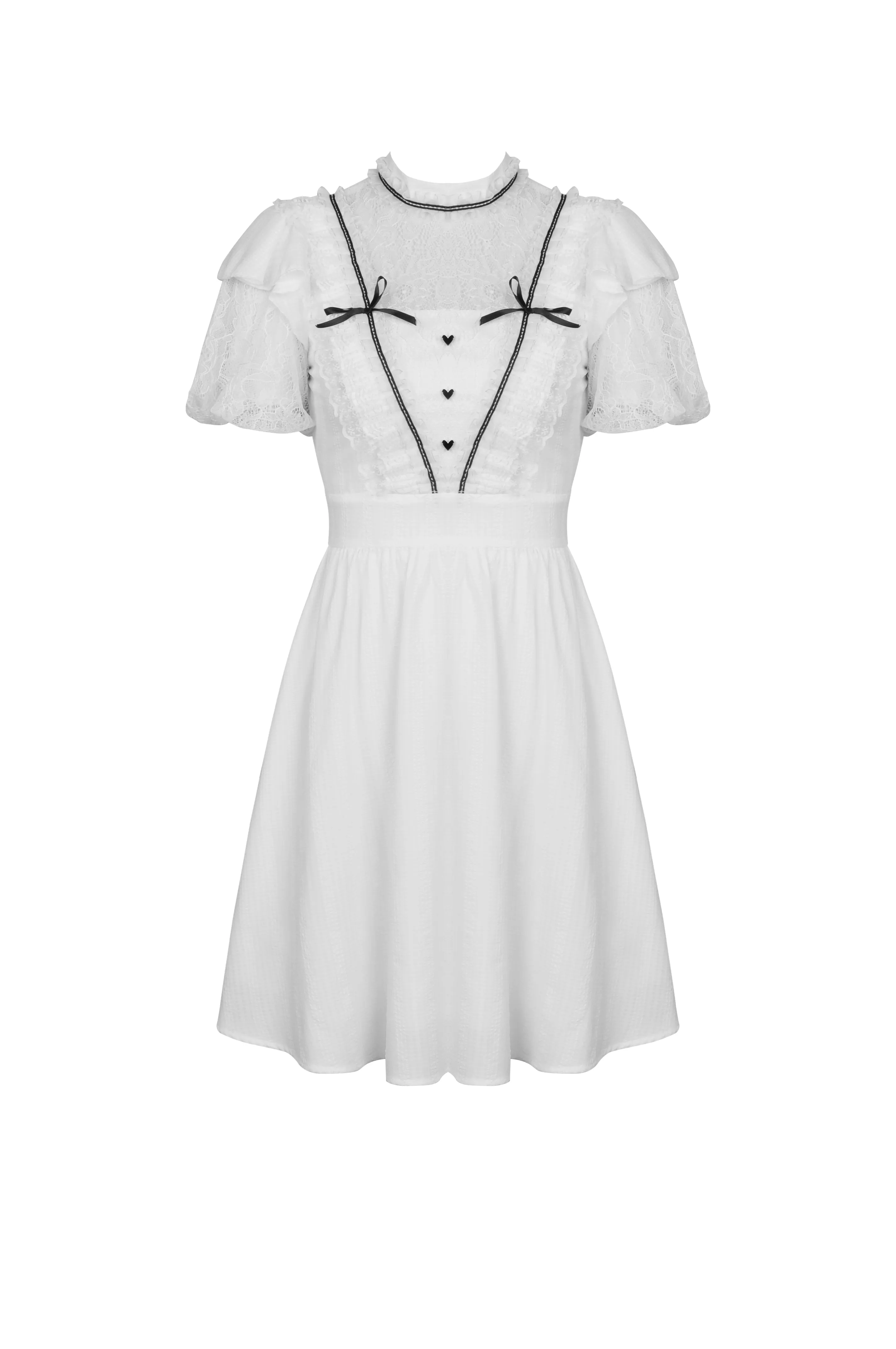 Soulless princess white puff sleeves dress DW548