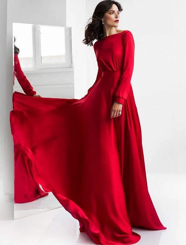 Splice Red Evening Dress