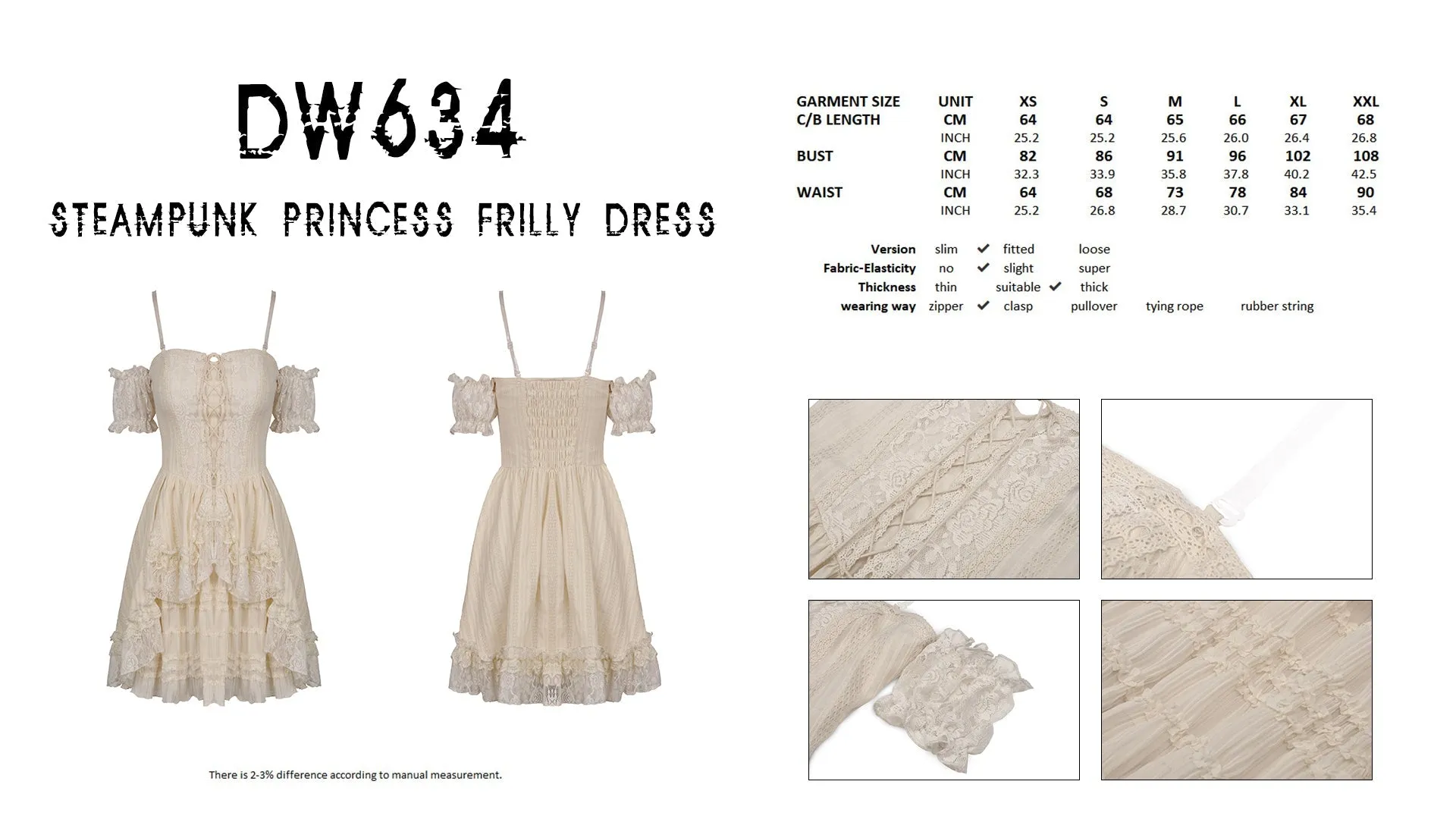 Steampunk princess frilly dress DW634