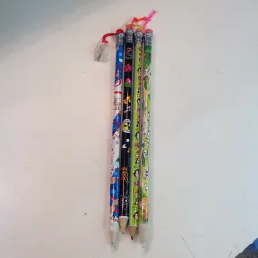 Vintage Assorted Souvenir Jumbo Pencils Set of Four Alien Powerpuff Girls Holiday Sheep