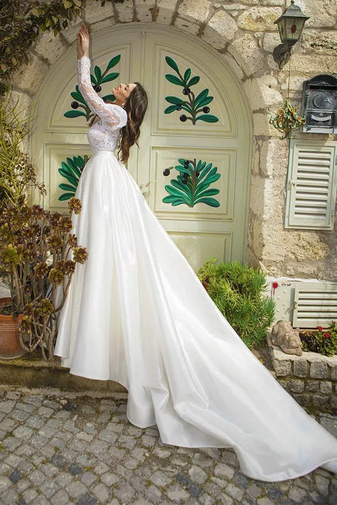 Wedding Dress With Satin Train