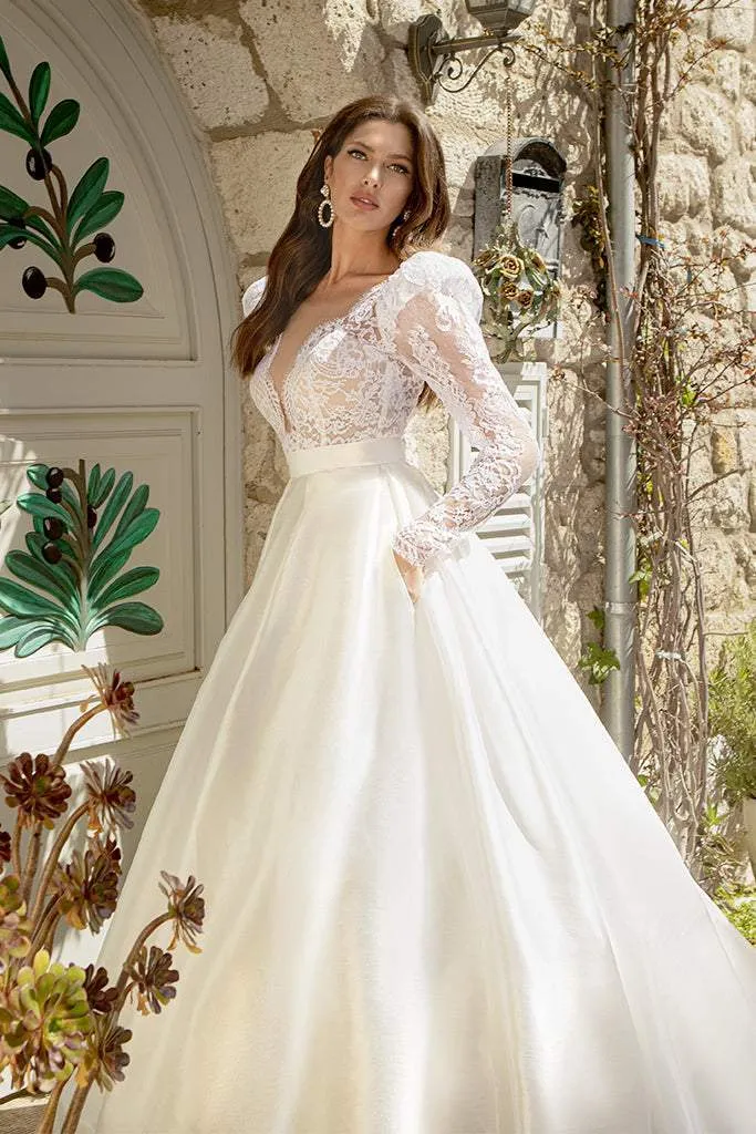 Wedding Dress With Satin Train