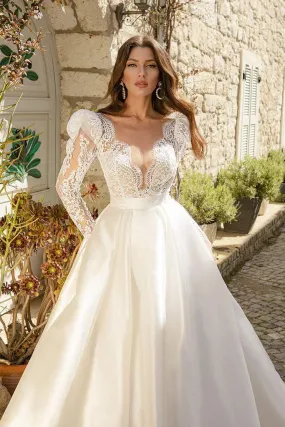 Wedding Dress With Satin Train