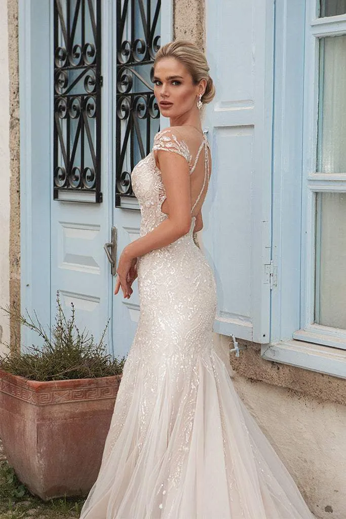 Wedding Dress with Sequins A-line