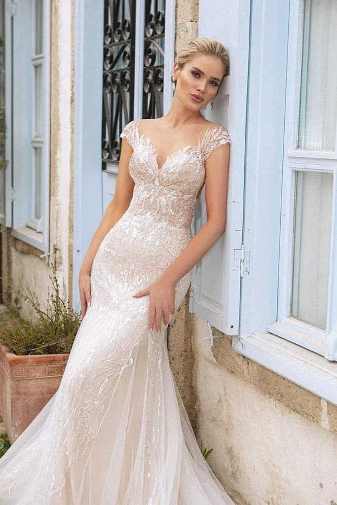 Wedding Dress with Sequins A-line