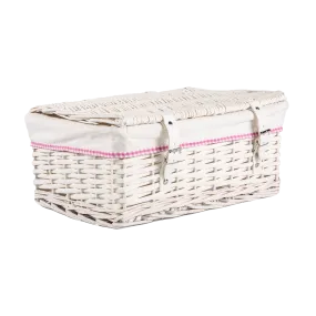 White Wicker Hamper Basket with Lining