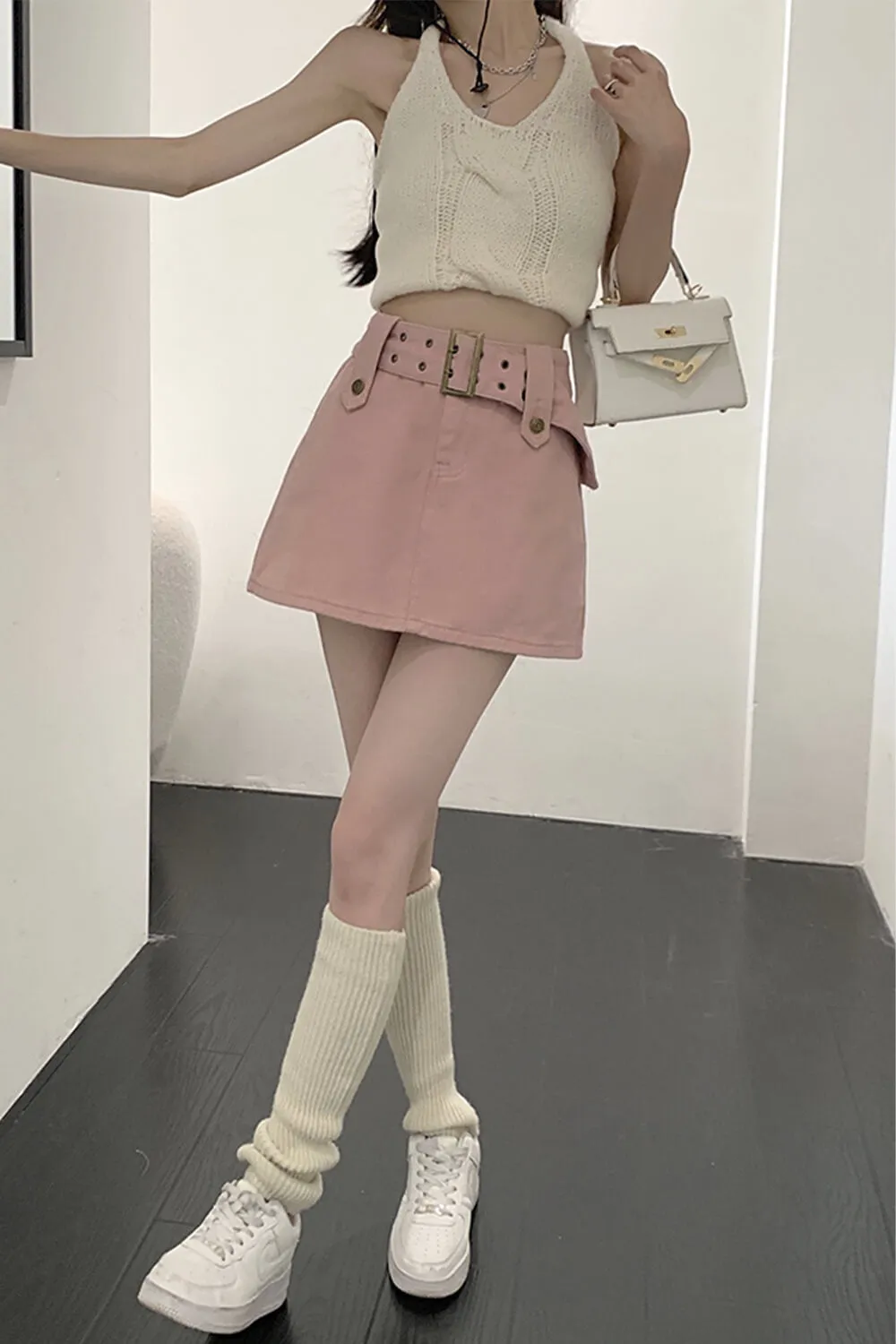 Wide Belt Skirt Babygirl Aesthetic