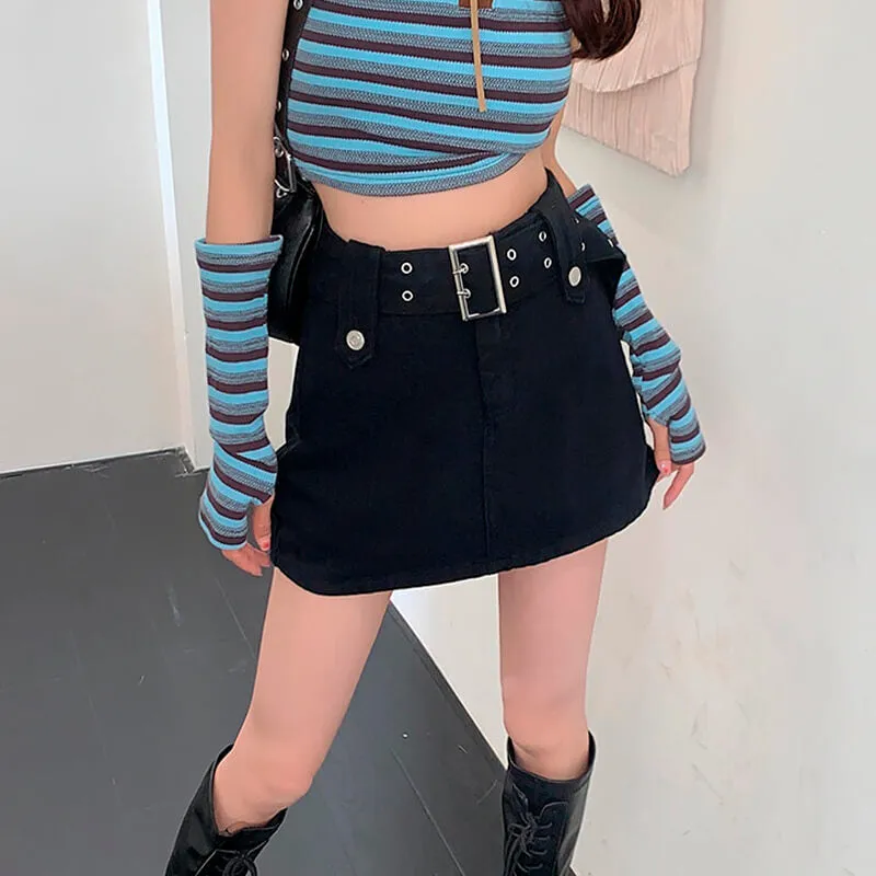 Wide Belt Skirt Babygirl Aesthetic