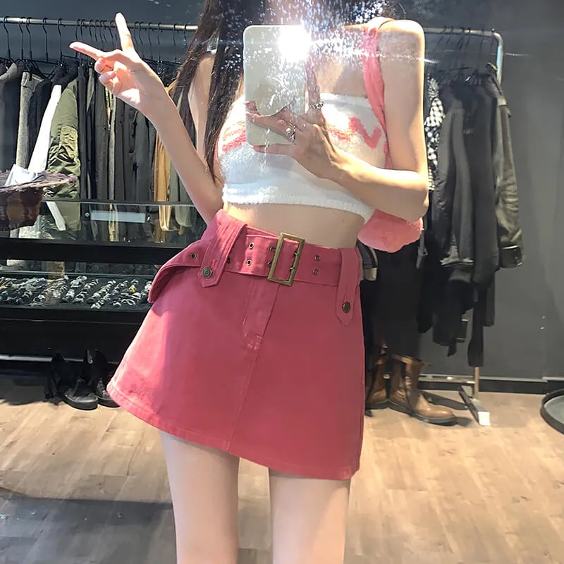 Wide Belt Skirt Babygirl Aesthetic