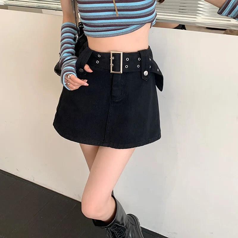 Wide Belt Skirt Babygirl Aesthetic