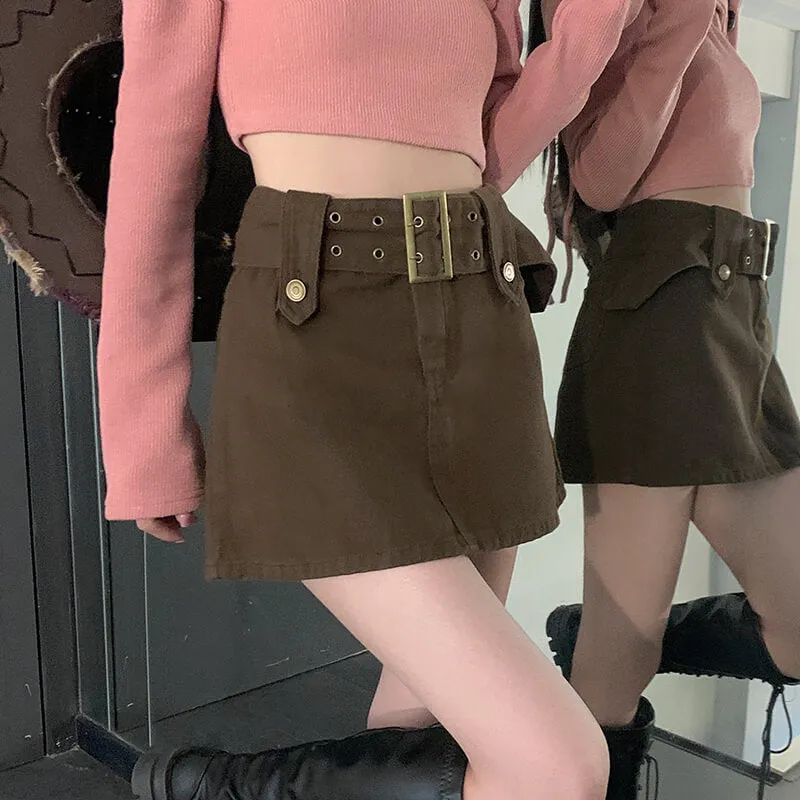 Wide Belt Skirt Babygirl Aesthetic