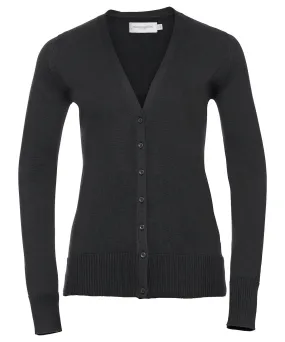 Womens v-neck knitted cardigan | Black